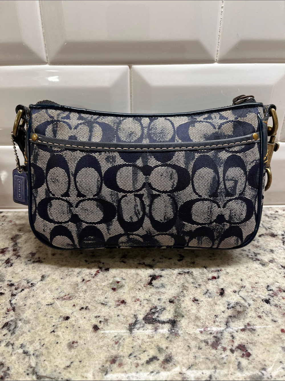 Coach Vintage Denim Signature Demi Bag with Tie Dye Accents EUC - Picture 4 of 13
